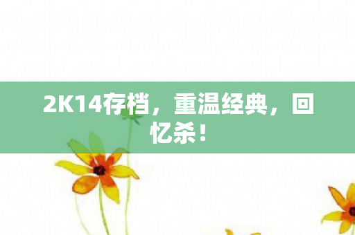 2K14存档，重温经典，回忆杀！
