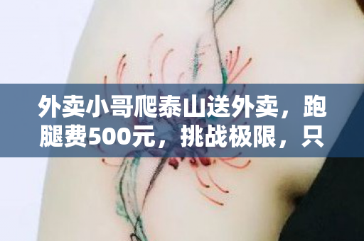 外卖小哥爬泰山送外卖，跑腿费500元，挑战极限，只为那一份责任