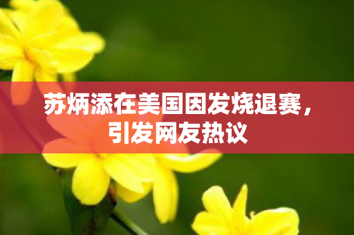 苏炳添在美国因发烧退赛，引发网友热议