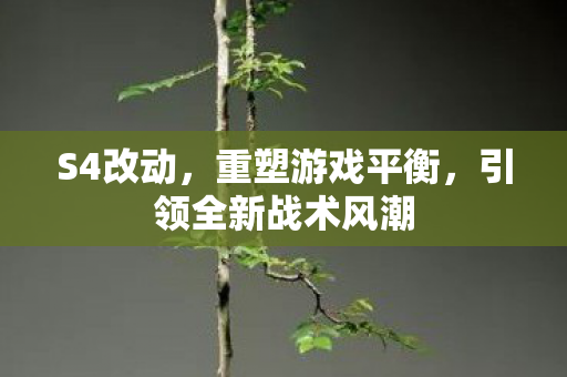 S4改动，重塑游戏平衡，引领全新战术风潮