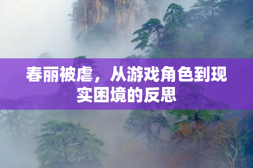 春丽被虐，从游戏角色到现实困境的反思