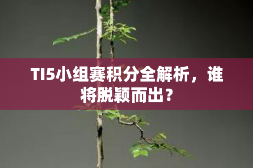 TI5小组赛积分全解析，谁将脱颖而出？