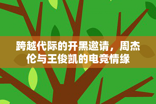 跨越代际的开黑邀请，周杰伦与王俊凯的电竞情缘