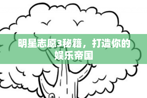 明星志愿3秘籍，打造你的娱乐帝国