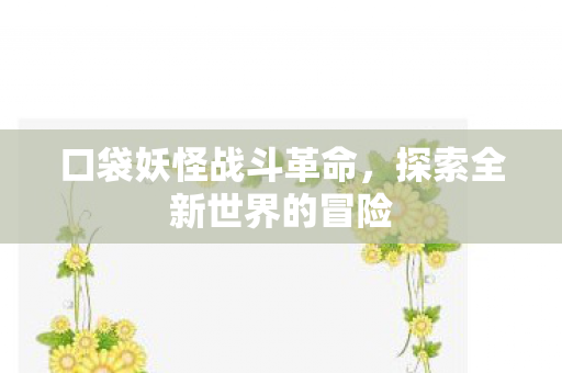 口袋妖怪战斗革命，探索全新世界的冒险