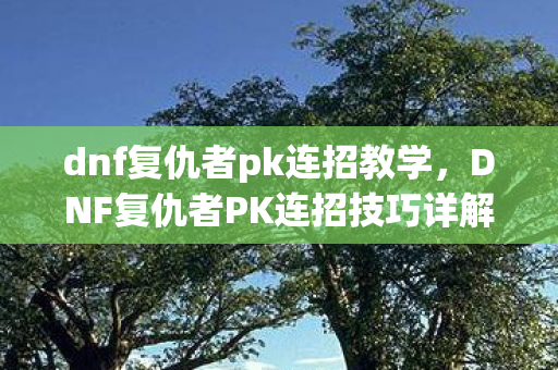 dnf复仇者pk连招教学，DNF复仇者PK连招技巧详解