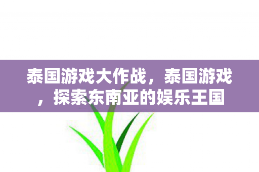 泰国游戏大作战，泰国游戏，探索东南亚的娱乐王国