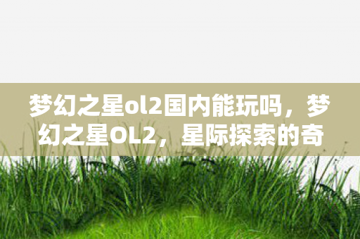 梦幻之星ol2国内能玩吗，梦幻之星OL2，星际探索的奇幻之旅