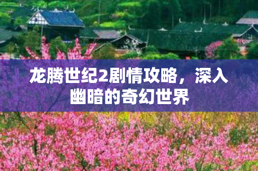 龙腾世纪2剧情攻略，深入幽暗的奇幻世界