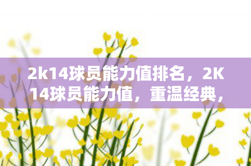 2k14球员能力值排名，2K14球员能力值，重温经典，致敬传奇