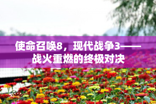使命召唤8，现代战争3——战火重燃的终极对决