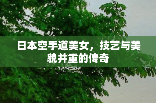 日本空手道美女，技艺与美貌并重的传奇