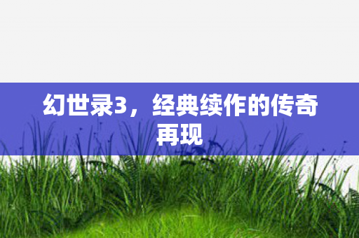 幻世录3，经典续作的传奇再现