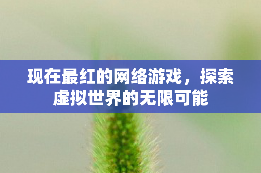 现在最红的网络游戏，探索虚拟世界的无限可能