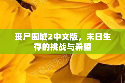 丧尸围城2中文版,末日生存的挑战与希望 丧尸围城2中文版,末日生存的挑战与希望