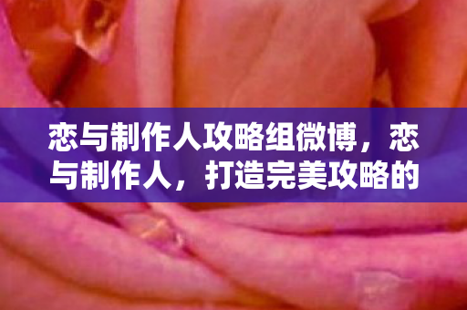 恋与制作人攻略组微博，恋与制作人，打造完美攻略的秘诀
