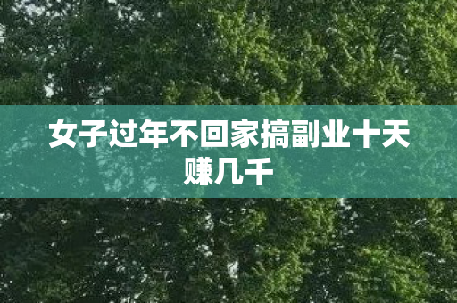 女子过年不回家搞副业十天赚几千