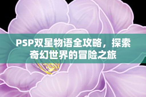 PSP双星物语全攻略，探索奇幻世界的冒险之旅
