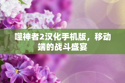 噬神者2汉化手机版，移动端的战斗盛宴