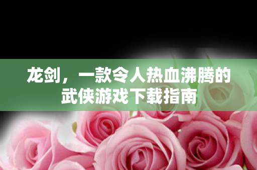 龙剑，一款令人热血沸腾的武侠游戏下载指南