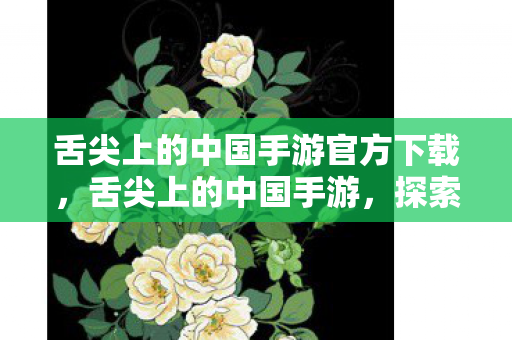 舌尖上的中国手游官方下载，舌尖上的中国手游，探索美食文化的奇妙之旅