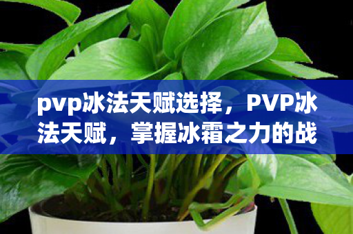 pvp冰法天赋选择，PVP冰法天赋，掌握冰霜之力的战斗艺术