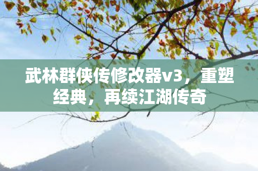 武林群侠传修改器v3，重塑经典，再续江湖传奇