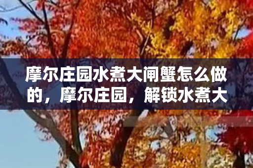 摩尔庄园水煮大闸蟹怎么做的，摩尔庄园，解锁水煮大闸蟹的美味秘籍