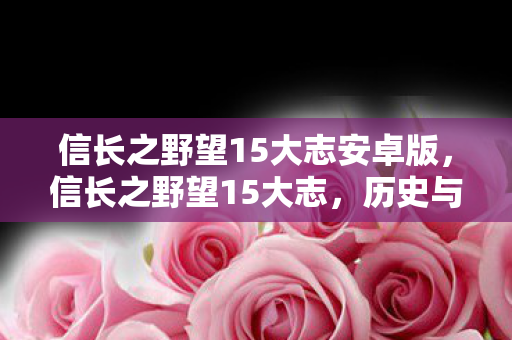 信长之野望15大志安卓版,信长之野望15大志,历史与战略的完美融合 信长之野望15大志安卓版,信长之野望15大志,历史与战略的完美融合