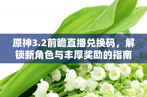 原神3.2前瞻直播兑换码，解锁新角色与丰厚奖励的指南
