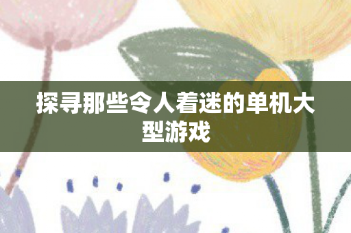 探寻那些令人着迷的单机大型游戏