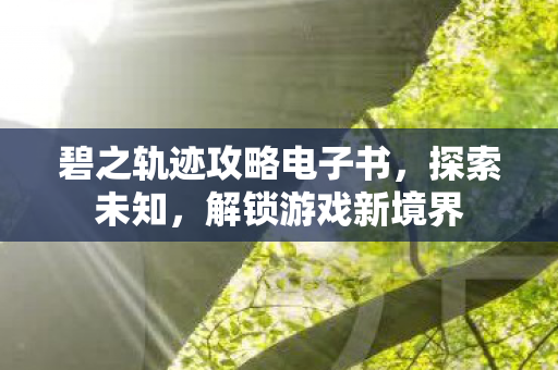 碧之轨迹攻略电子书，探索未知，解锁游戏新境界
