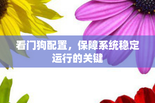 看门狗配置，保障系统稳定运行的关键