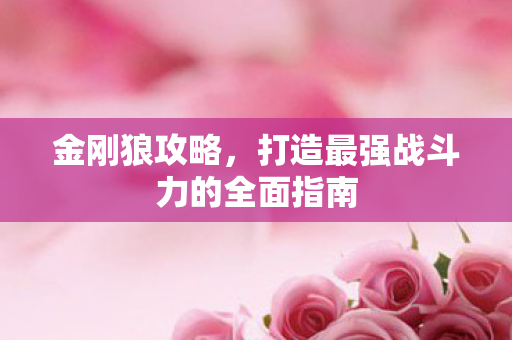 金刚狼攻略，打造最强战斗力的全面指南