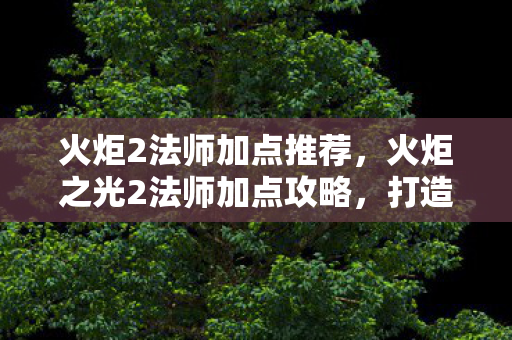 火炬2法师加点推荐，火炬之光2法师加点攻略，打造高效战斗法师