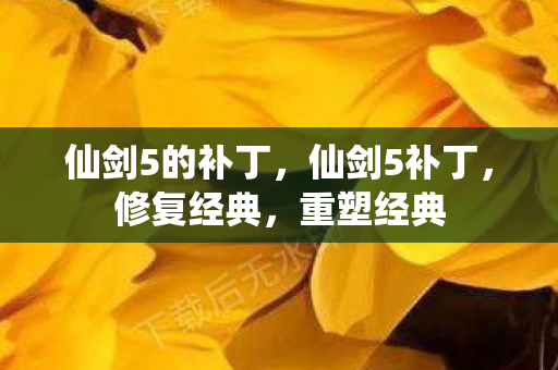 仙剑5的补丁，仙剑5补丁，修复经典，重塑经典