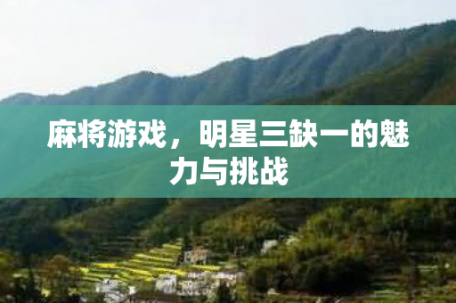 麻将游戏，明星三缺一的魅力与挑战