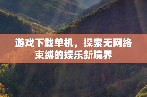 游戏下载单机，探索无网络束缚的娱乐新境界