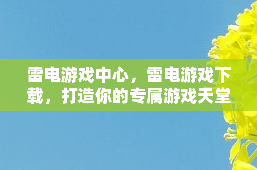 雷电游戏中心，雷电游戏下载，打造你的专属游戏天堂