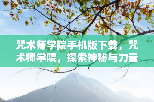 咒术师学院手机版下载，咒术师学院，探索神秘与力量的殿堂