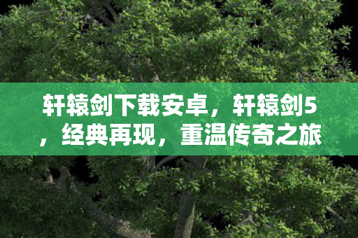 轩辕剑下载安卓，轩辕剑5，经典再现，重温传奇之旅