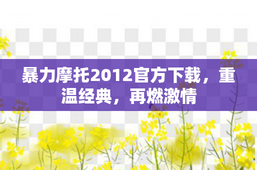 暴力摩托2012官方下载，重温经典，再燃激情