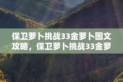 保卫萝卜挑战33金萝卜图文攻略,保卫萝卜挑战33金萝卜攻略 保卫萝卜挑战33金萝卜图文攻略,保卫萝卜挑战33金萝卜攻略