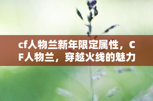 cf人物兰新年限定属性，CF人物兰，穿越火线的魅力女神