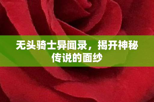 无头骑士异闻录，揭开神秘传说的面纱