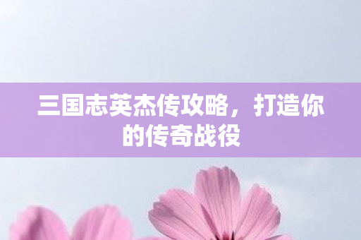 三国志英杰传攻略，打造你的传奇战役