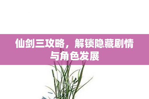 仙剑三攻略,解锁隐藏剧情与角色发展 仙剑三攻略,解锁隐藏剧情与角色发展