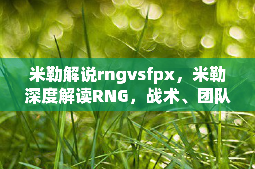 米勒解说rngvsfpx，米勒深度解读RNG，战术、团队与未来的展望
