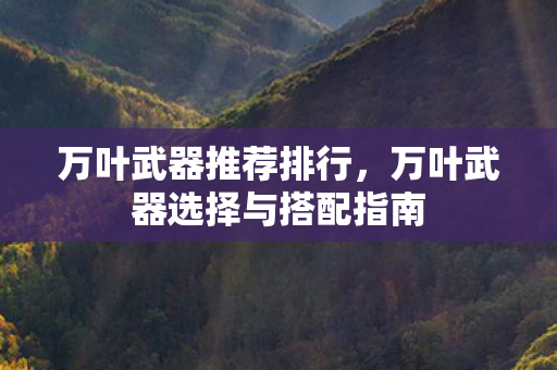 万叶武器推荐排行,万叶武器选择与搭配指南 万叶武器推荐排行,万叶武器选择与搭配指南