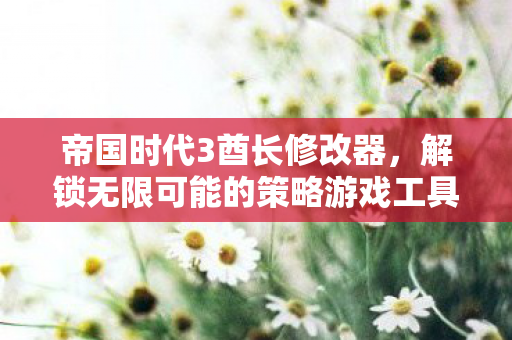帝国时代3酋长修改器，解锁无限可能的策略游戏工具